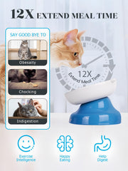 Y YHY blue slow-feeder bowl elevated design supports natural posture.