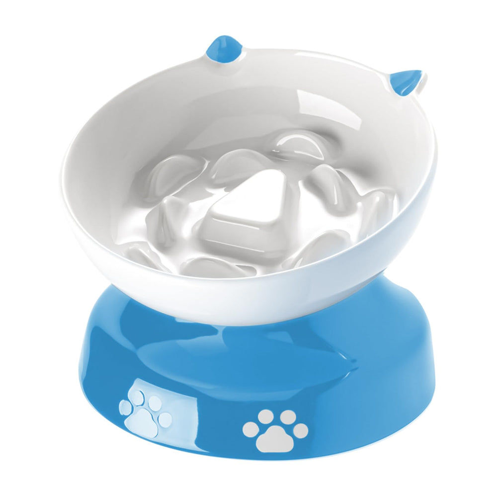 Y YHY ceramic slow-feeder bowl with tilted design promotes calmer meals.