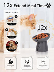 Y YHY ceramic slow feeder bowl gray, durable and easy to clean.