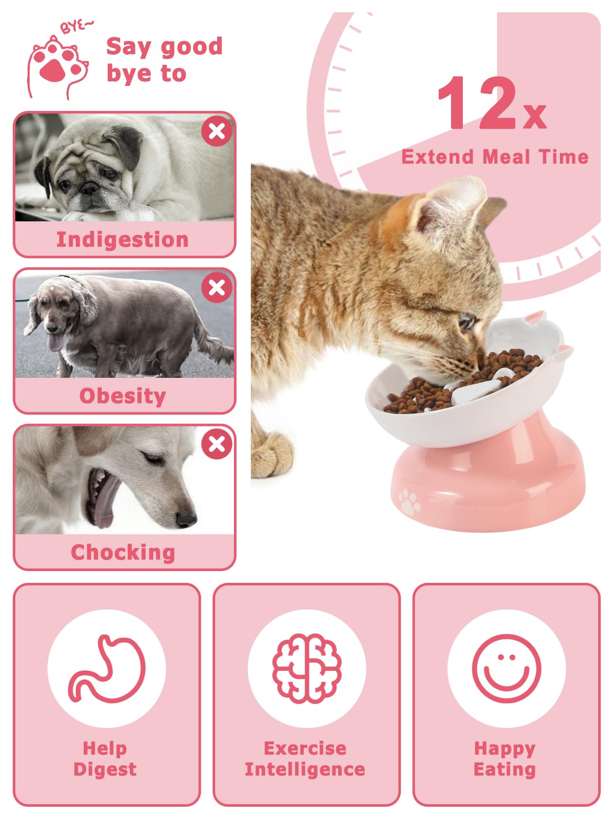 YYHY elevated cat bowl ceramic stable base for comfortable eating