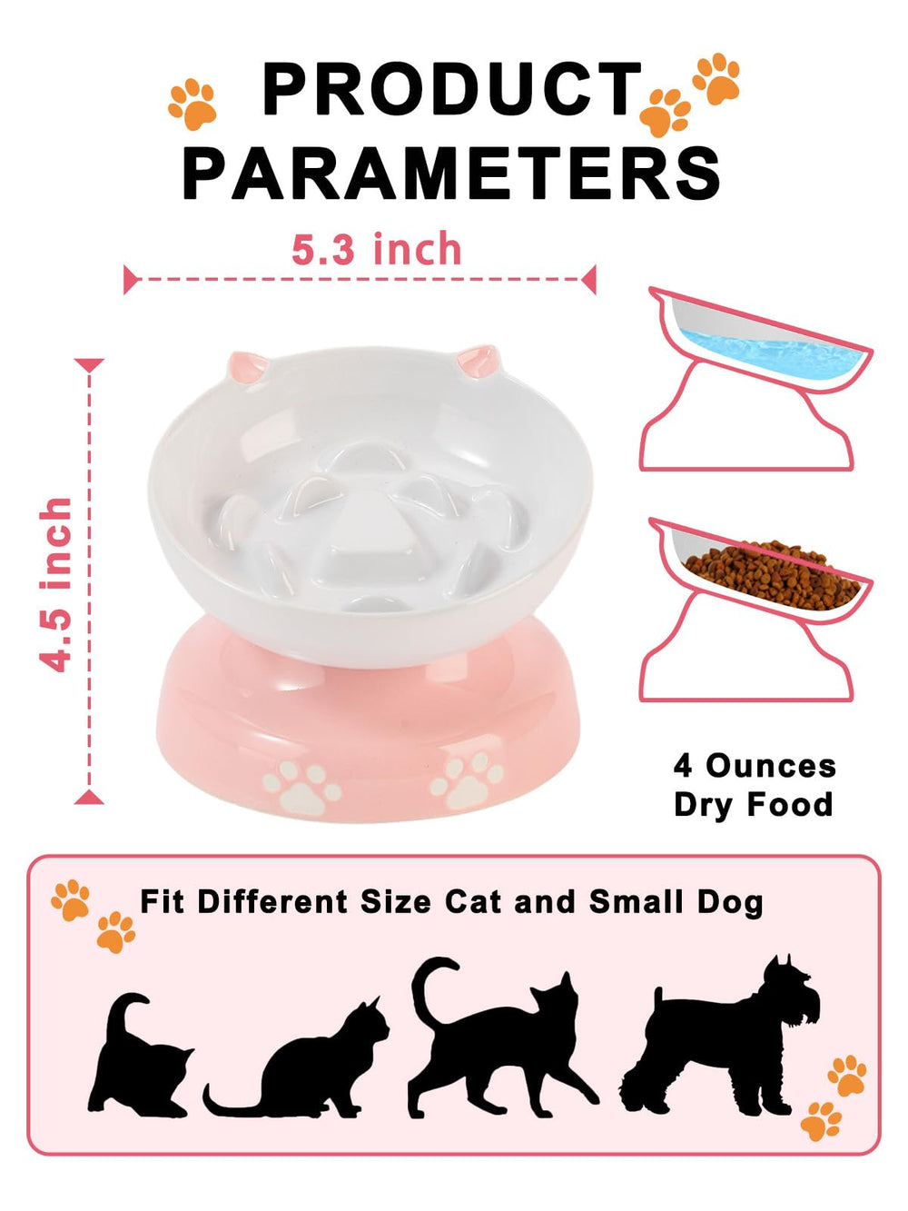 YYHY flower-column design cat bowl ceramic adds playful engagement