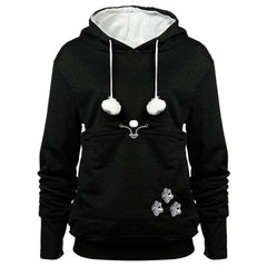 YYW Womens Pet Hoodie front view shows cozy carrier for hands-free bonding.