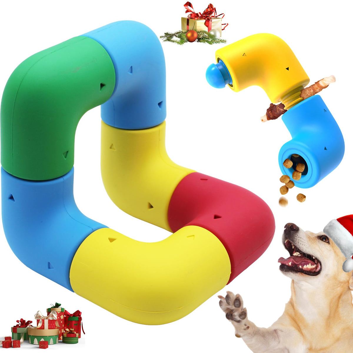 YZHDUXIU dog puzzle toy assembly demonstrates multi-section play for mental stimulation.