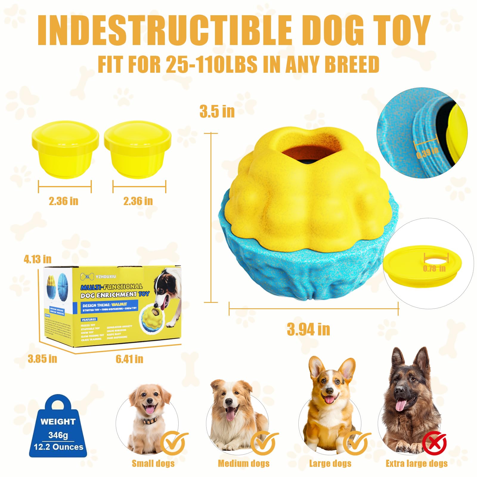 YZHDUXIU dog treat holder two-pack encourages foraging