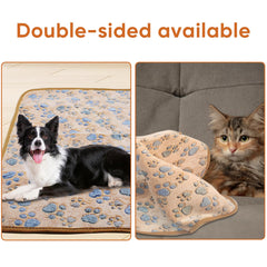 YZHDUXIU double-sided flannel dog blanket in brown provides soft warmth.