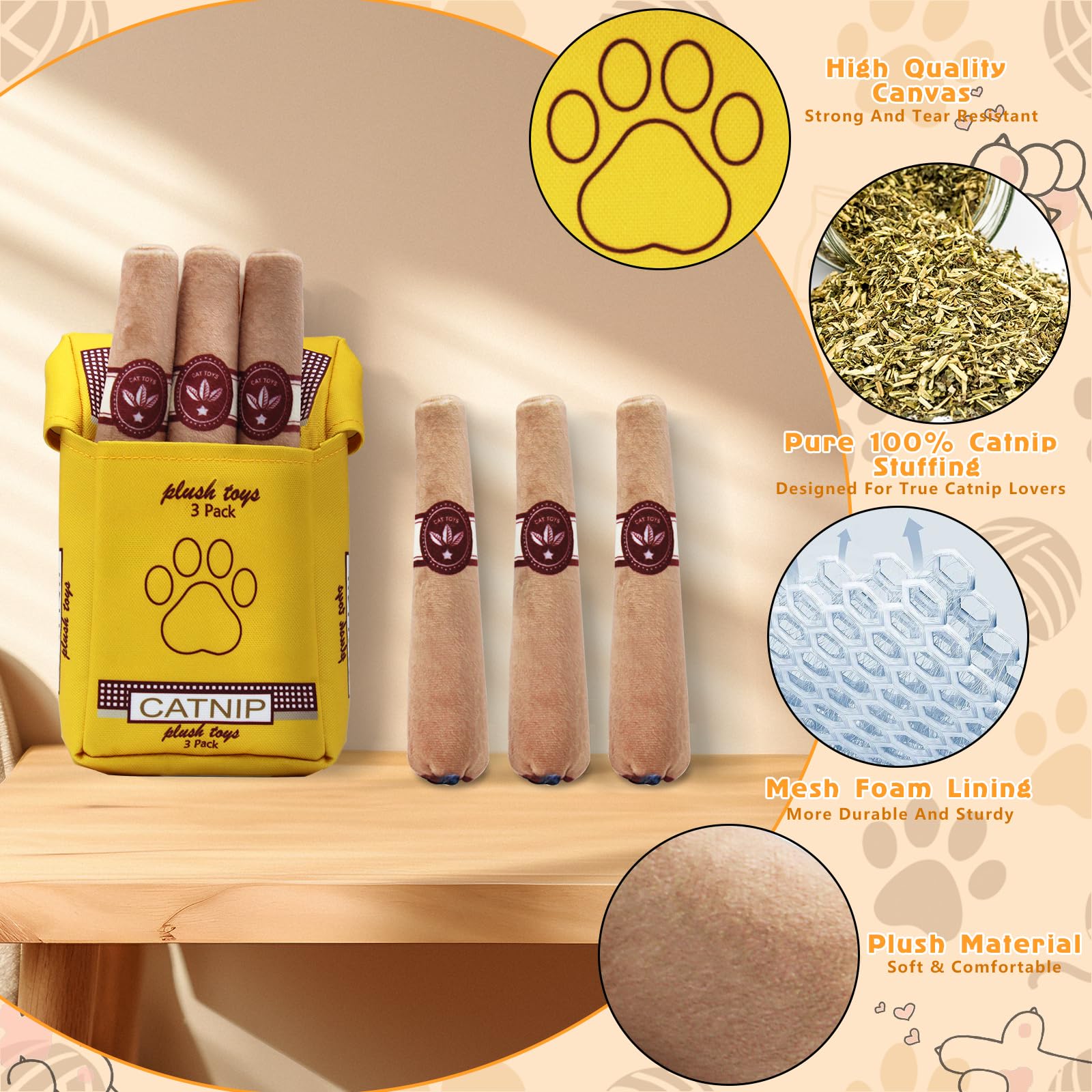 YZHDUXIU kicker toy design closeup demonstrates elongated shape for easy paw kicks.