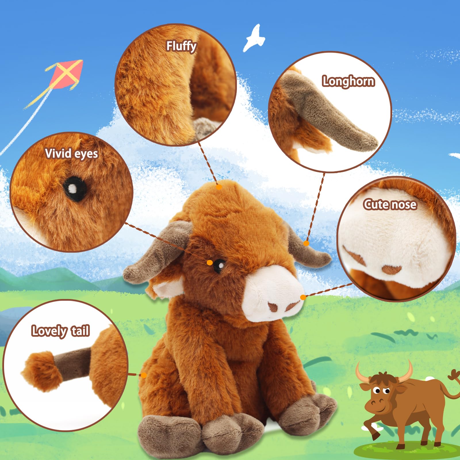 YZHDUXIU Highland Cow Toy gift-ready packaging suitable as decor-inspired present