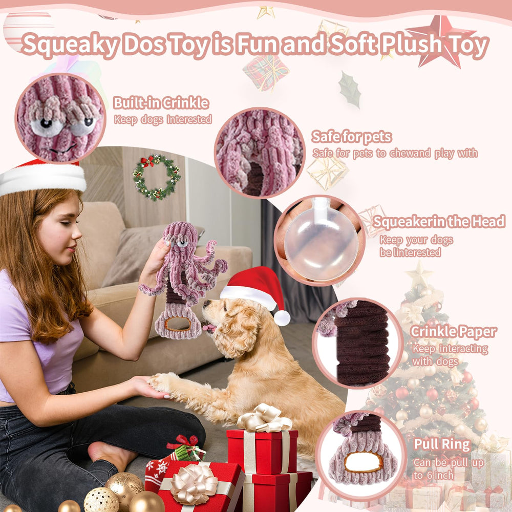 YZHDUXIU octopus toy with extendable spring belly for tug-of-war excitement.