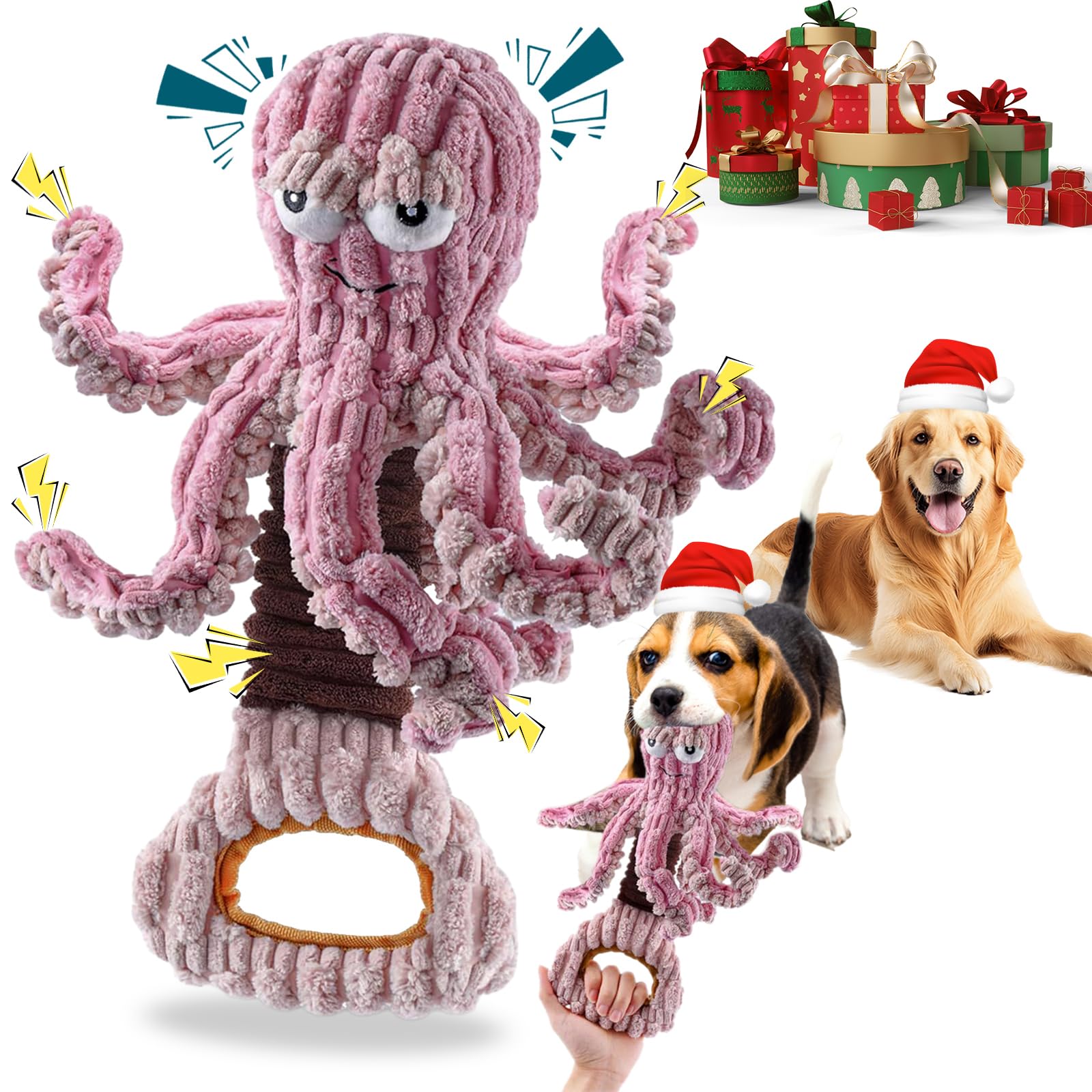 YZHDUXIU octopus dog toy squeaker head for interactive play and enrichment.