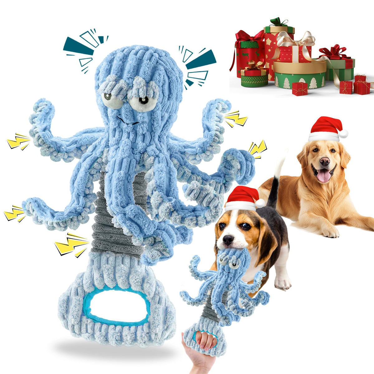 YZHDUXIU octopus toy squeaker-head promotes interactive play and sensory engagement