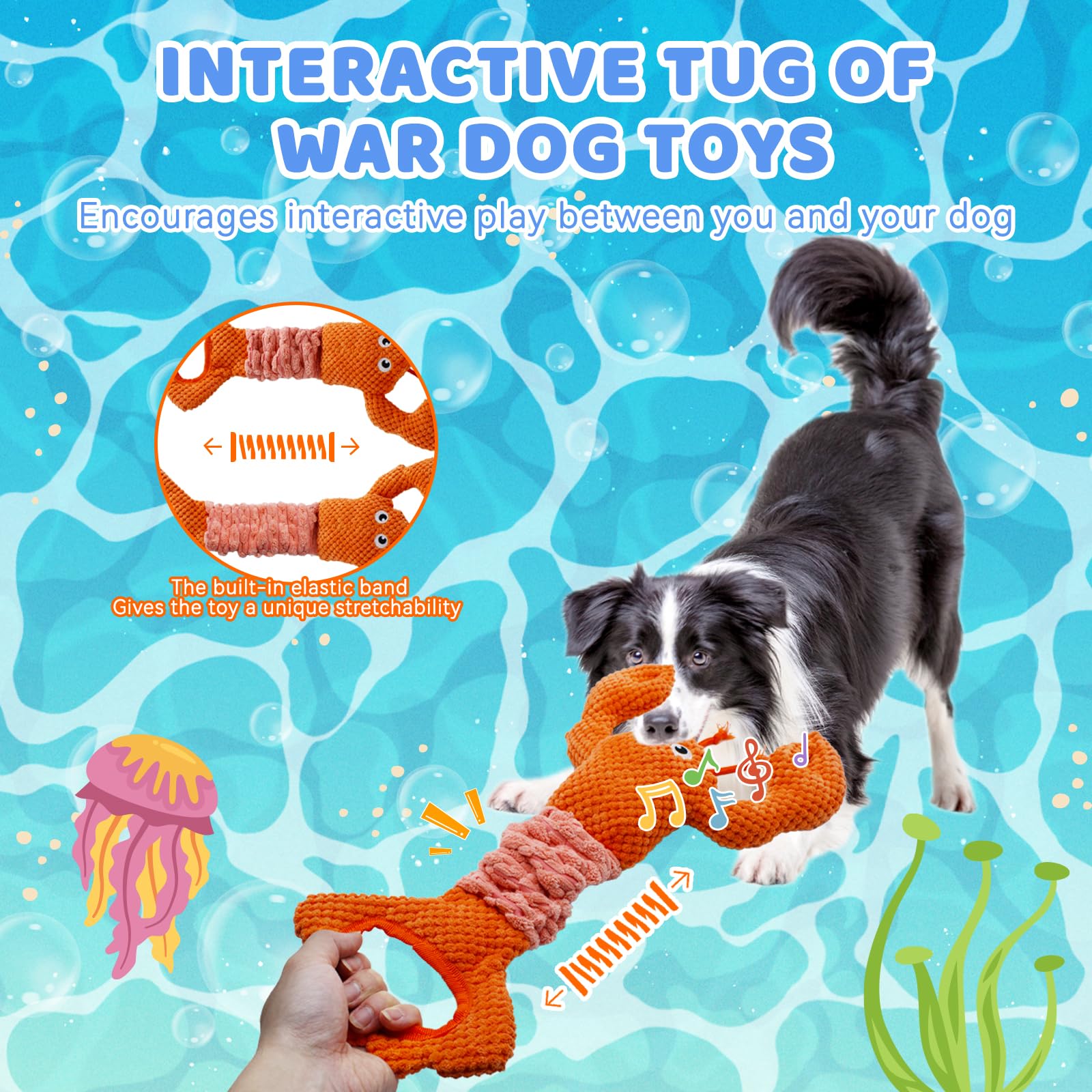 YZHDUXIU Tug of War Dog Toy elastic band—hidden bounce for interactive tug.