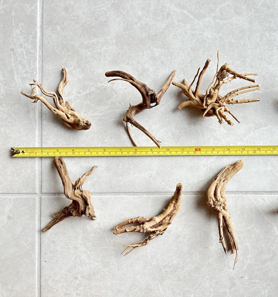 YZHZOM spiderwood aquarium setup shows natural decor for freshwater tanks.