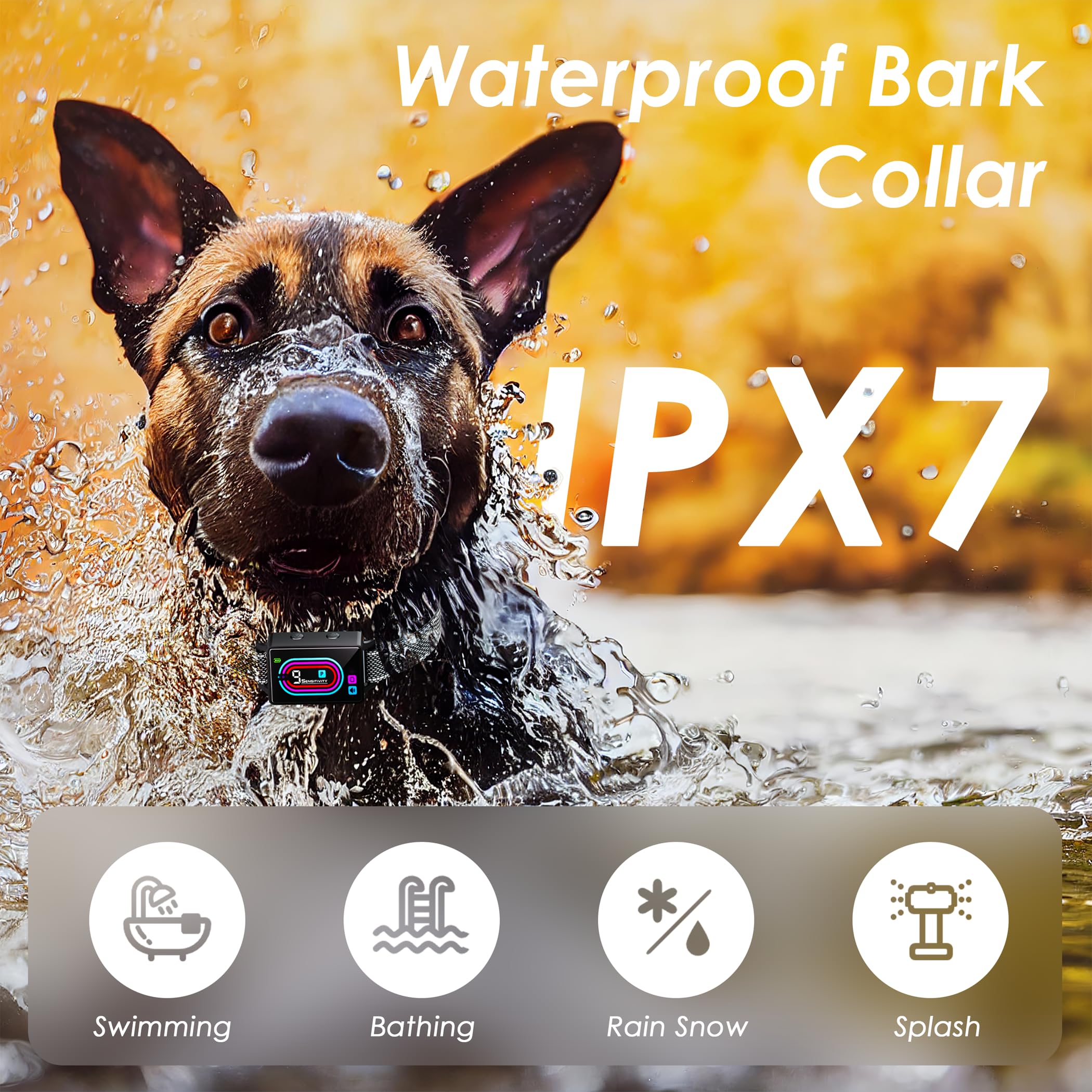 Zaguren dog bark collar waterproof ipx7 image communicates all weather training readiness