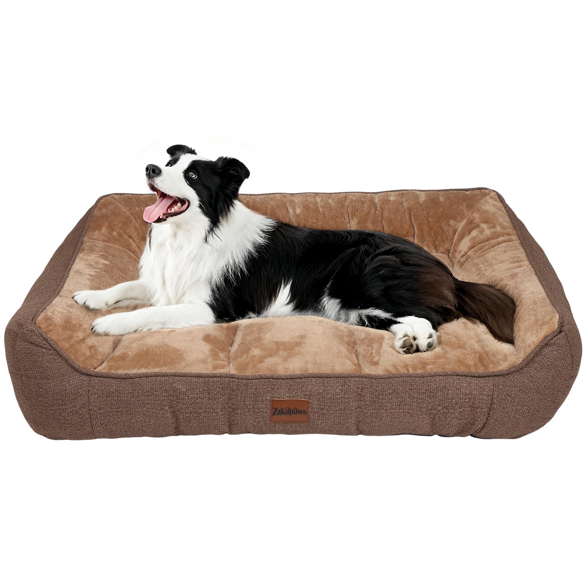 ZAKAPAWS orthopedic memory foam dog bed with plush cover for aging large dogs