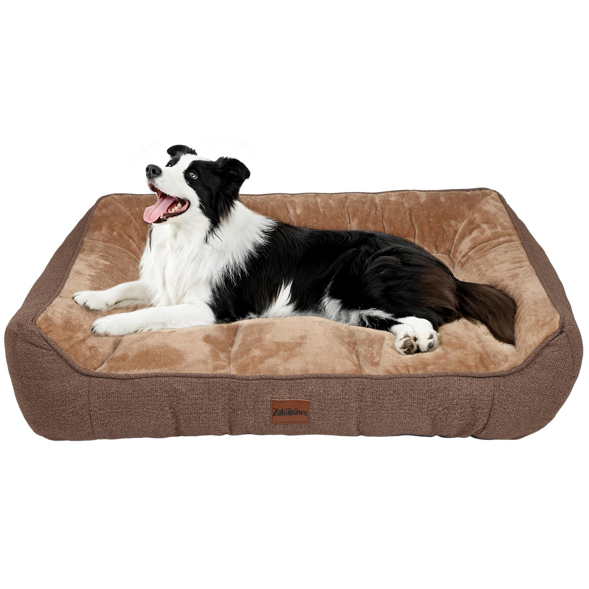 ZAKAPAWS orthopedic memory foam dog bed with plush cover for aging large dogs