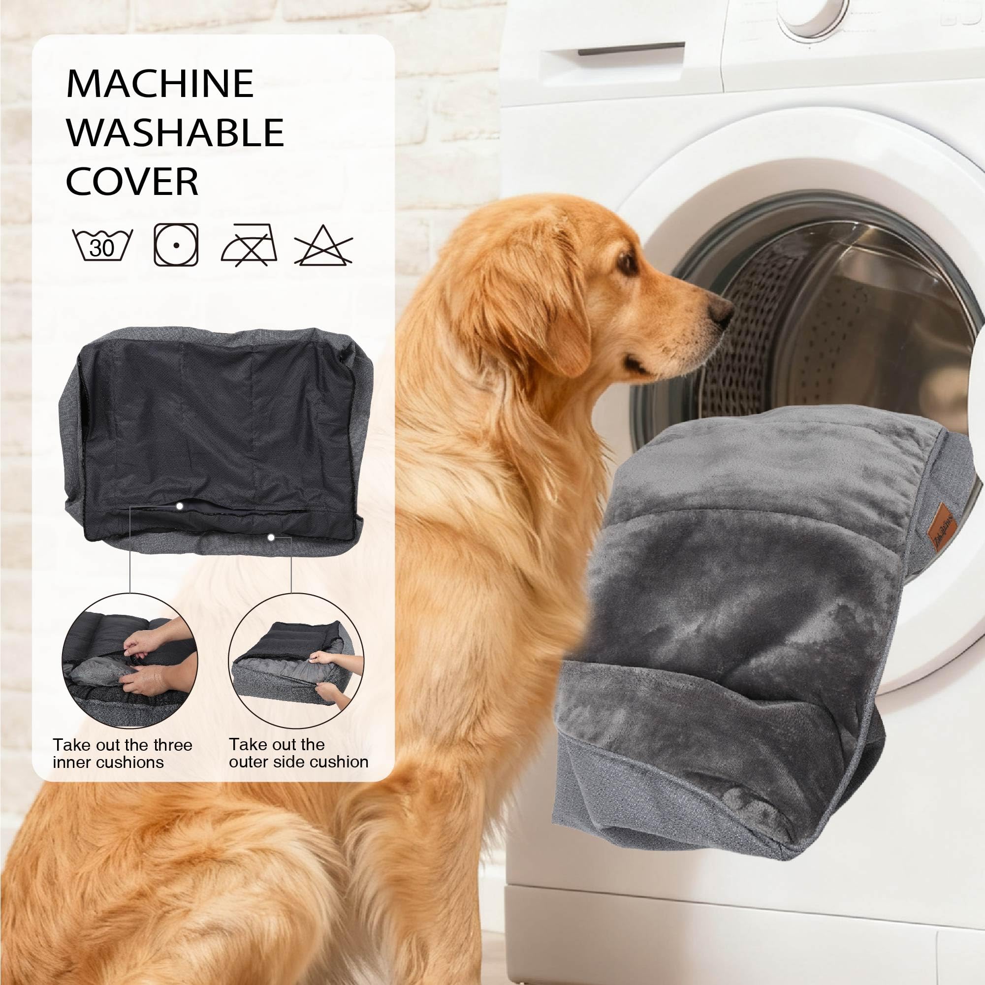 ZAKAPAWS three-sided bolsters support necks for healthy sleep positions