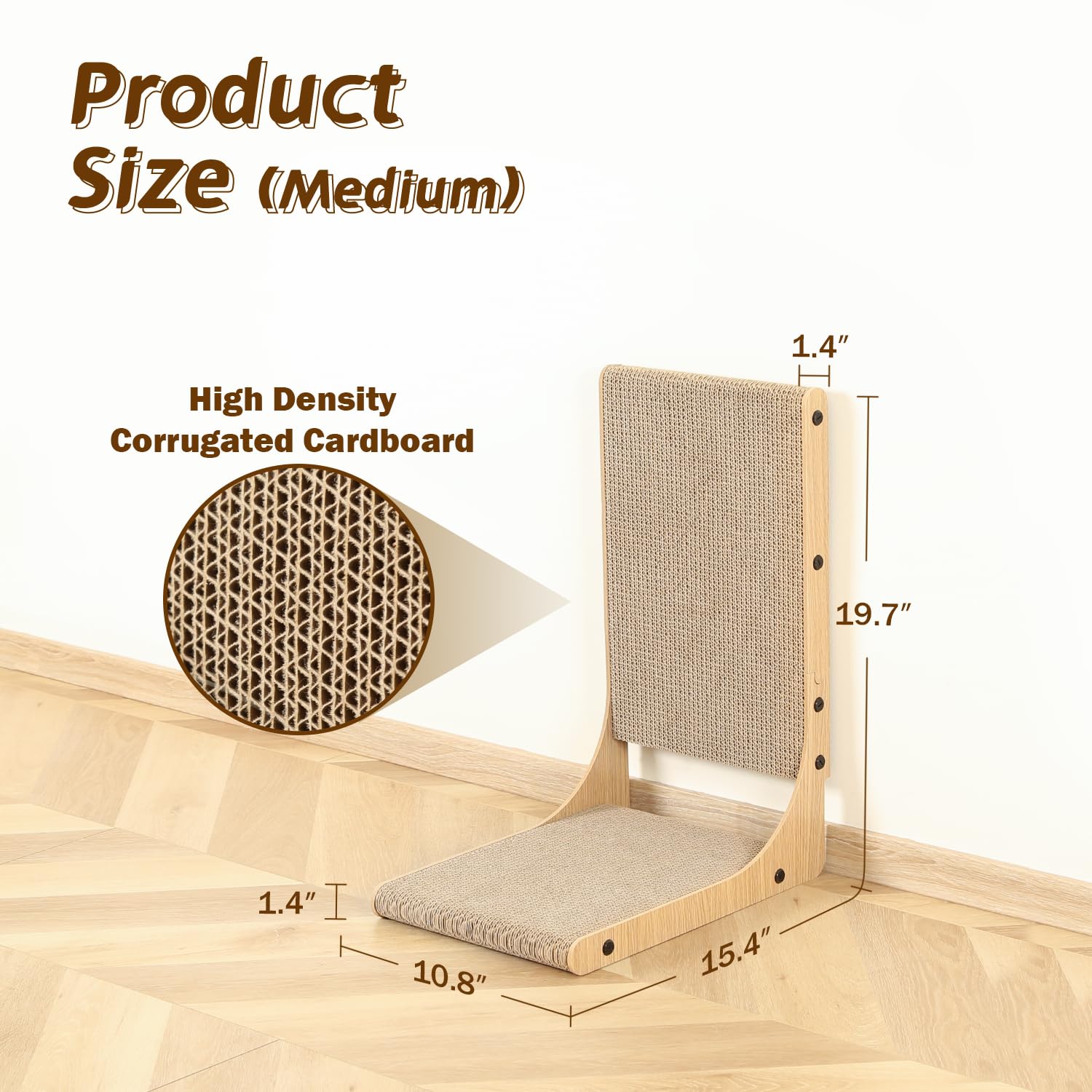 Zakkart 2-Pack cat scratching board wall-mount-ready highlights flexible placement near furniture.