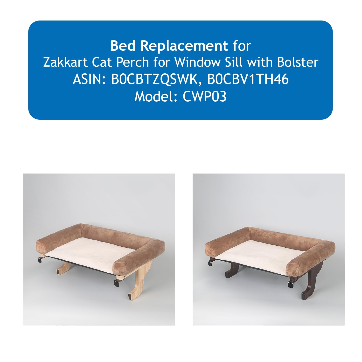 Zakkart bed replacement bolster closeup brown highlights durable edge stitching for comfortable naps.