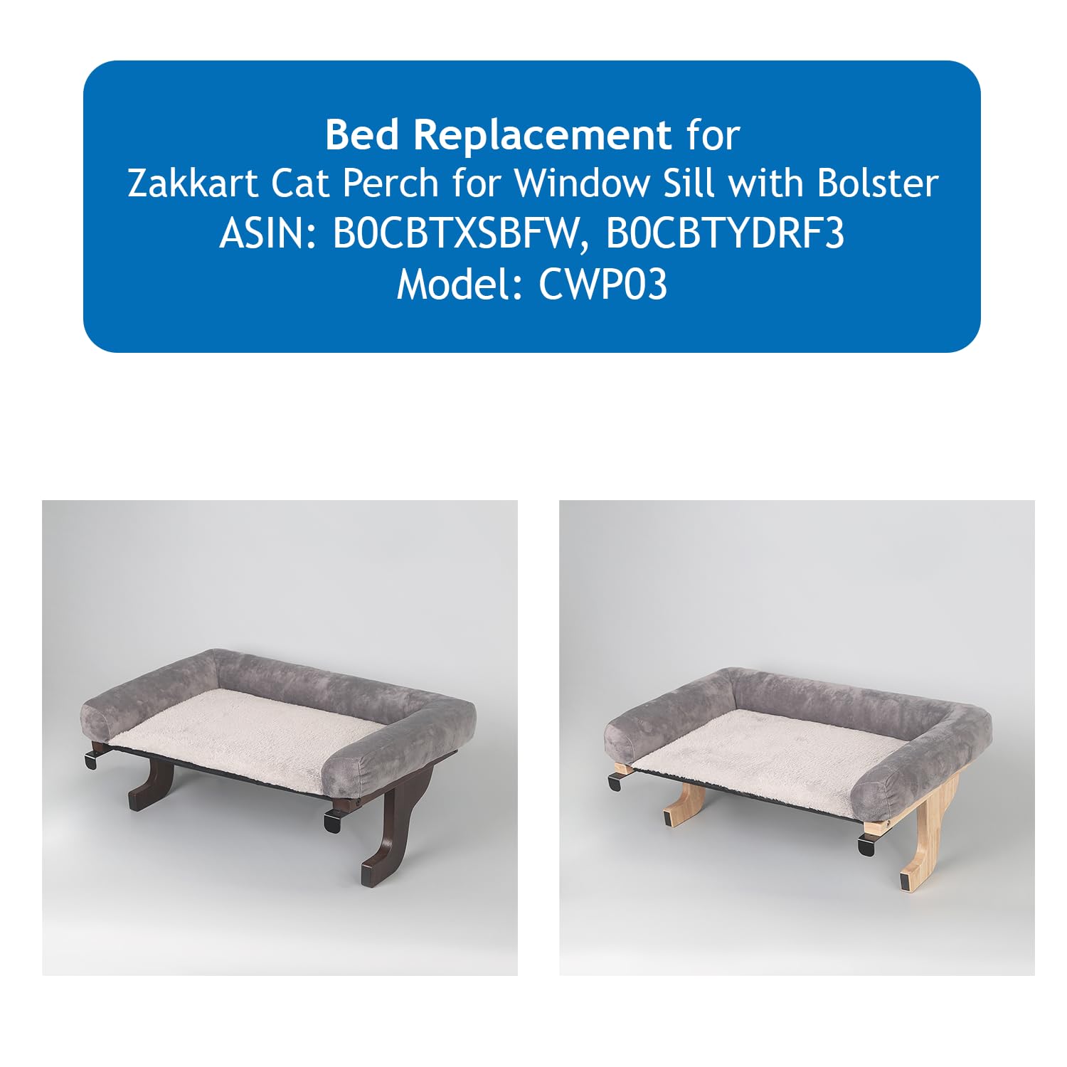 Zakkart bed replacement bolster closeup gray highlights plush comfort and support.