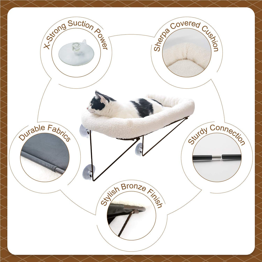 Zakkart cat window perch easy-assembly without tools