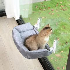 Zakkart cat window perch features a robust metal frame for stability.