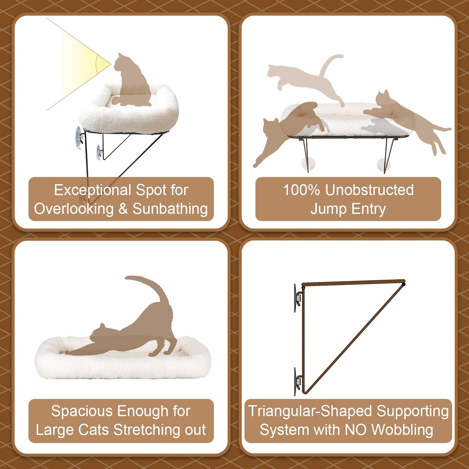 Zakkart cat window perch suction cups ensure secure attachment