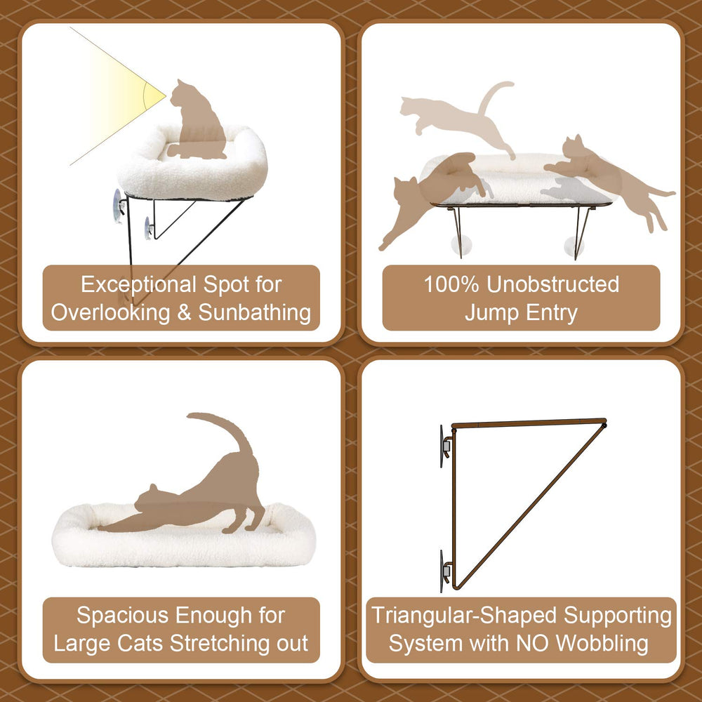 Zakkart cat window perch suction cups ensure secure attachment