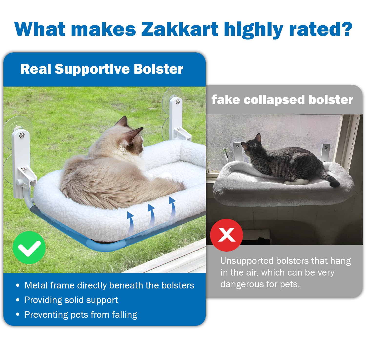 Zakkart cat window perch sunbathing spot shown with natural light.