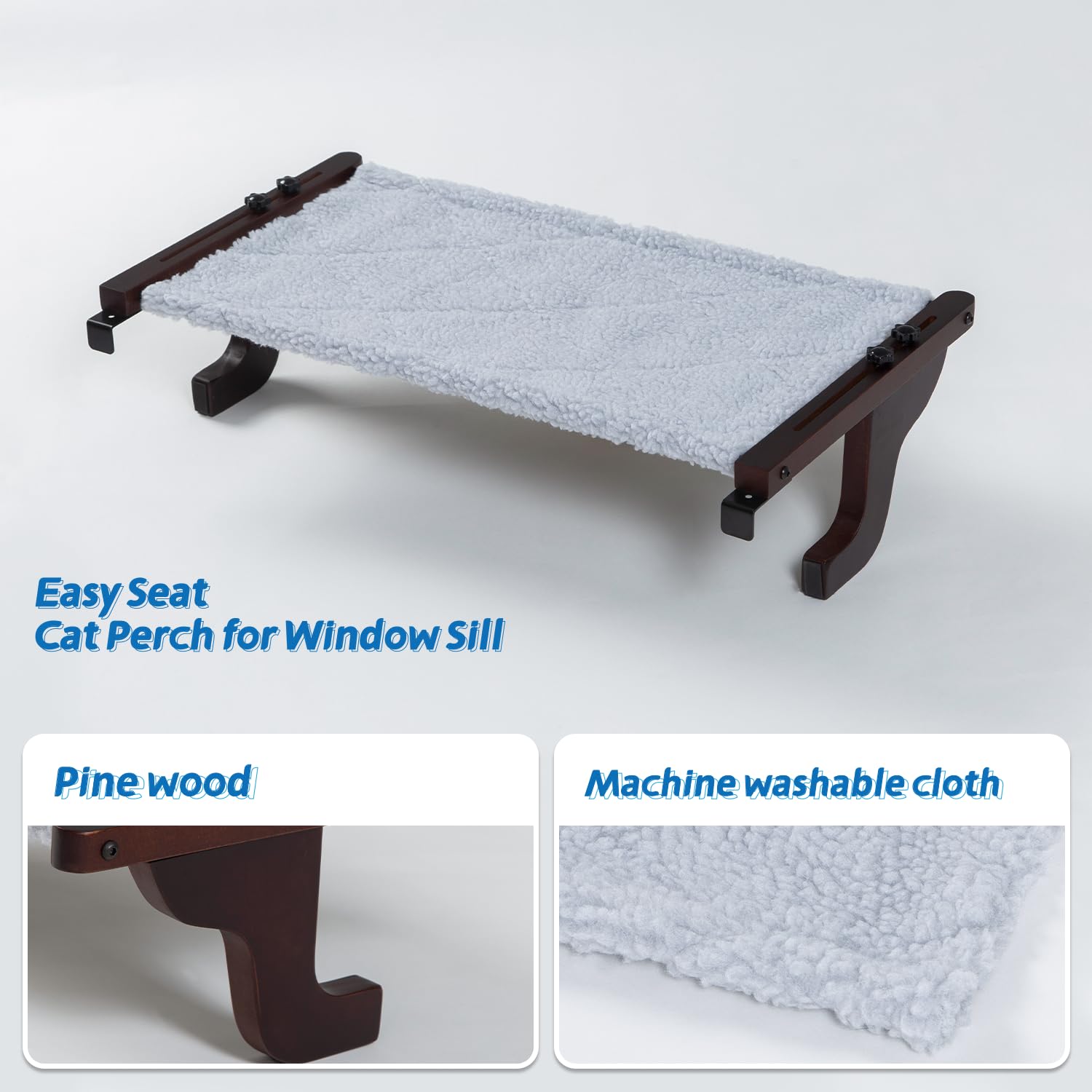 Zakkart Easy Seat cat perch safety frame demonstrates wobble-free lounging.