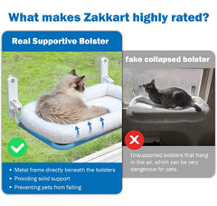 Zakkart embedded machine-washable bolster bed keeps a cozy, clean cat spot.