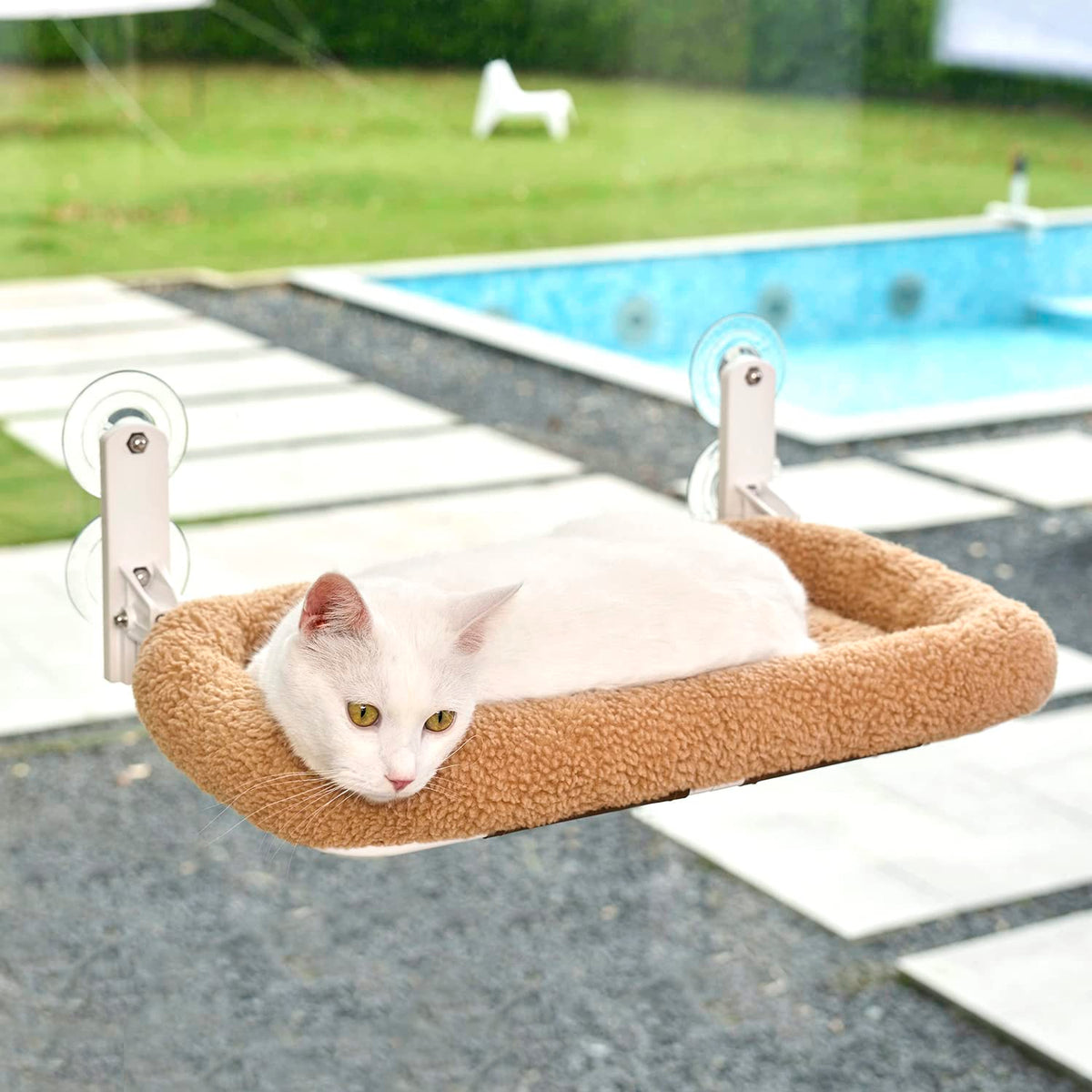 Zakkart foldable cat hammock folded-design shows compact storage potential.