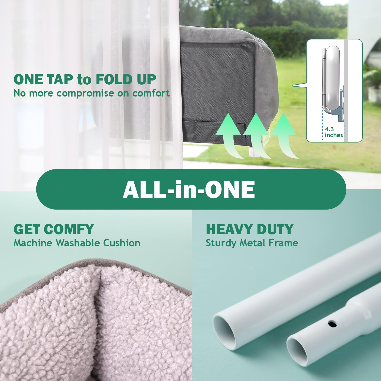 Zakkart three-side bolster design cushions your cat and secures naps.