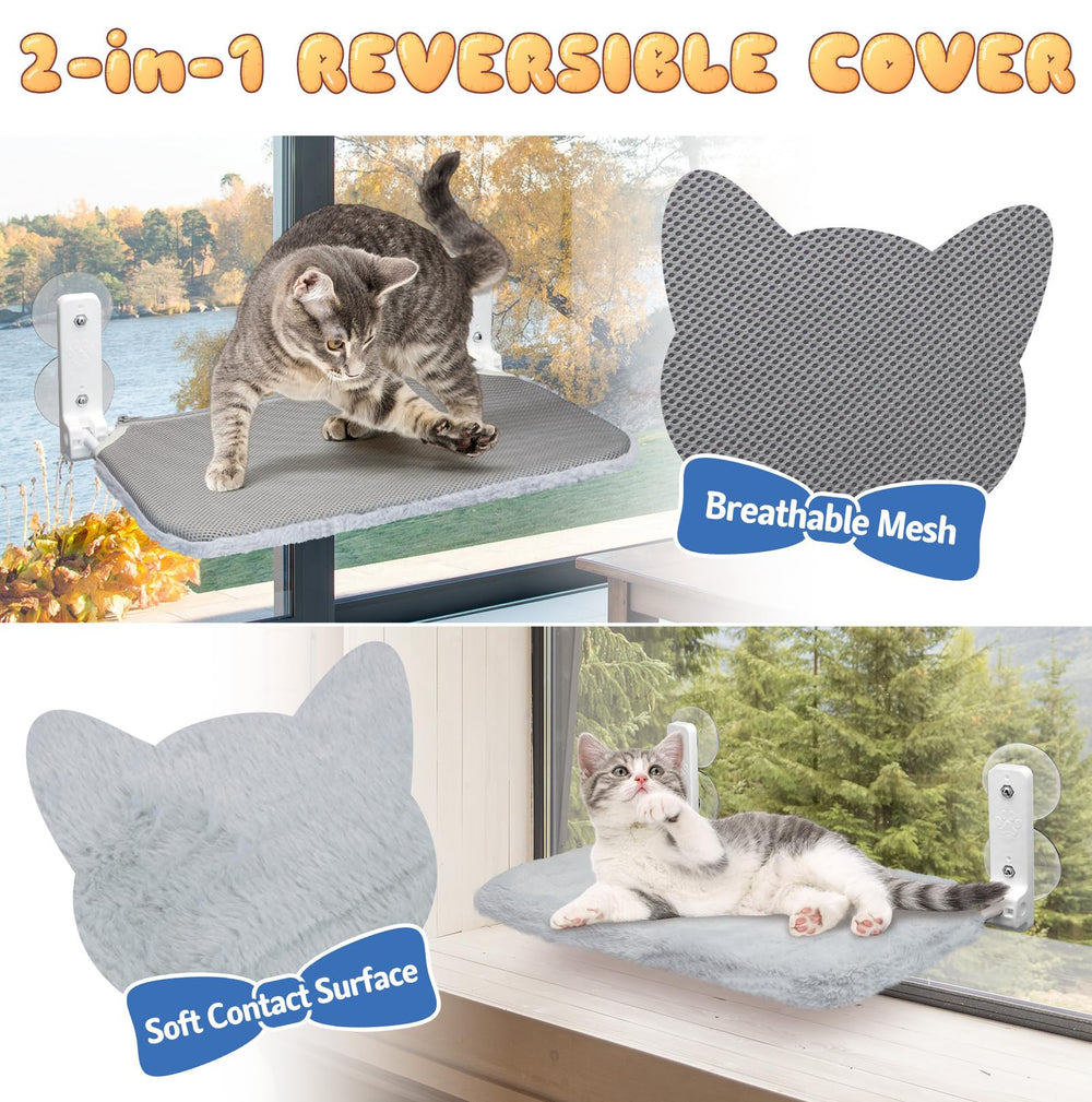 zalalova cat window perch solid metal frame provides sturdy support.