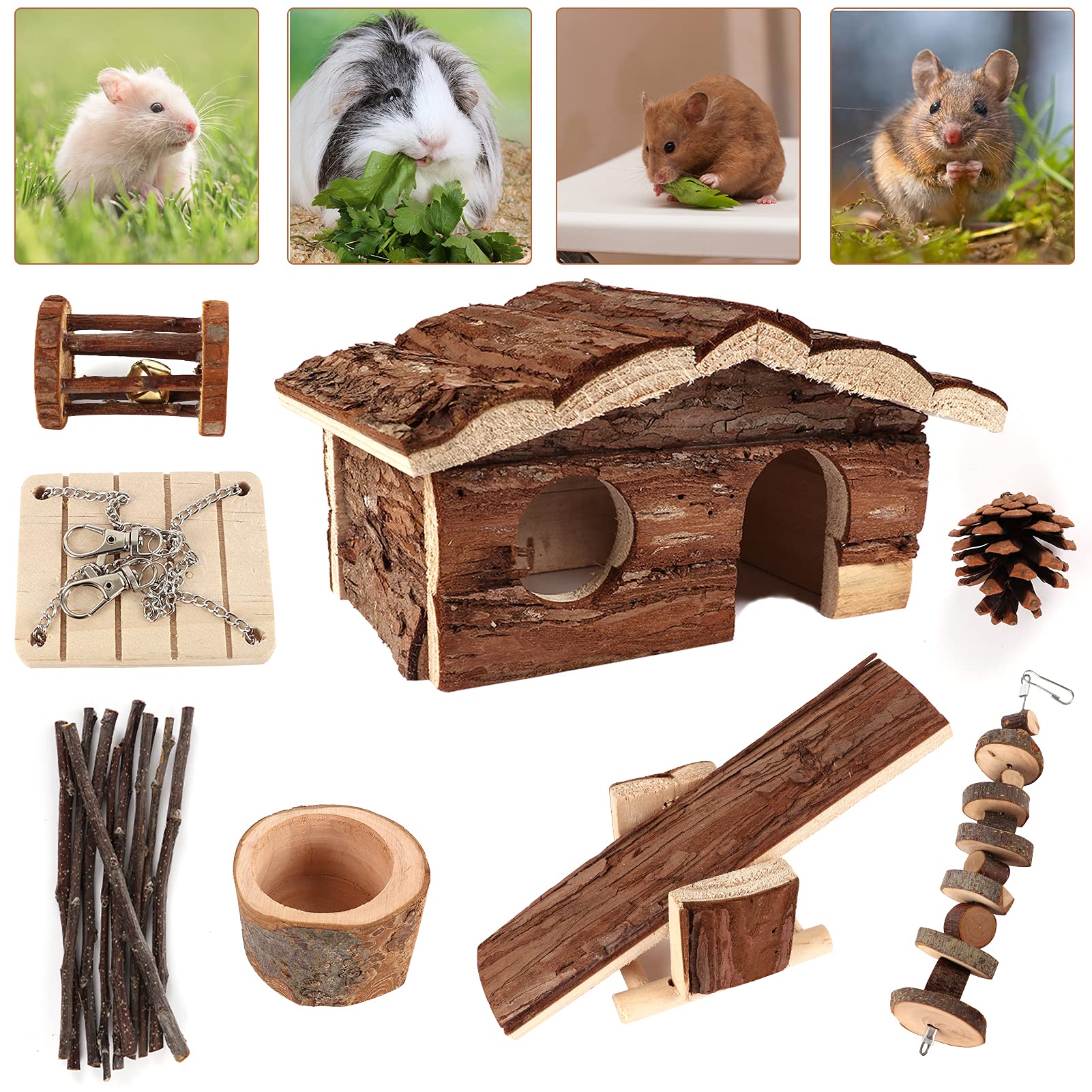 ZALALOVA pine cone and apple wood sticks provide durable chews