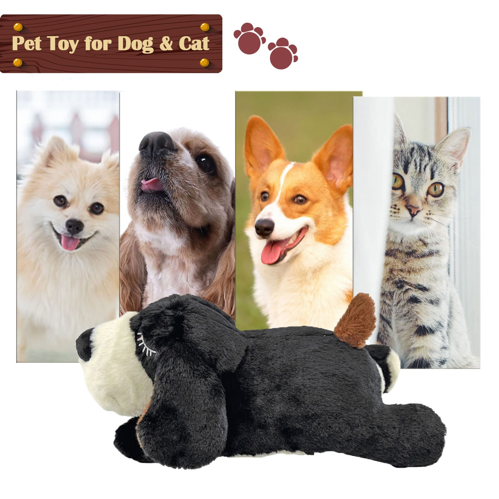 ZALBYUY Heartbeat Puppy Toy secure-velcro design keeps stuffing safe during play