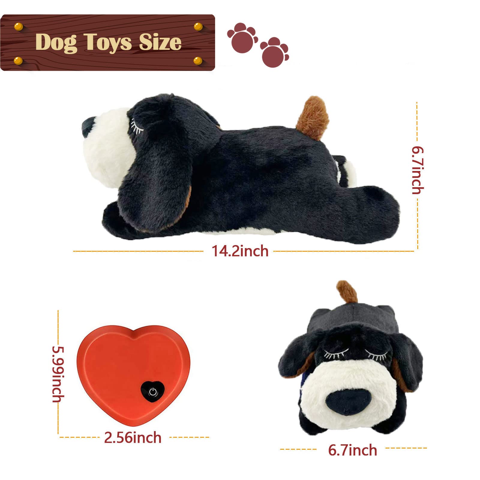 ZALBYUY Heartbeat Puppy Toy washable-fabric allows easy cleaning after adventures
