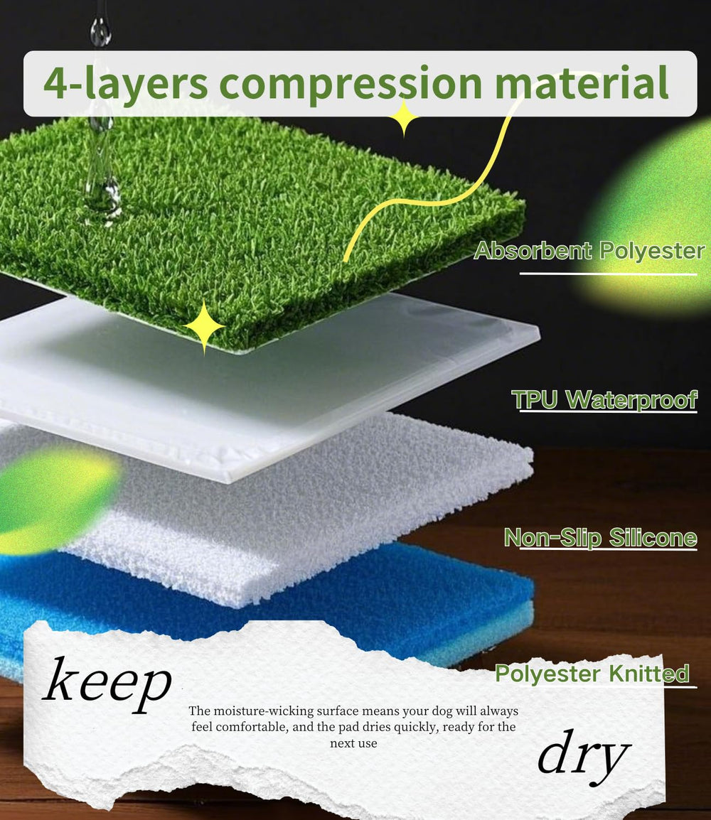 Zalhyrox washable grass pad stays fresh with easy machine wash.