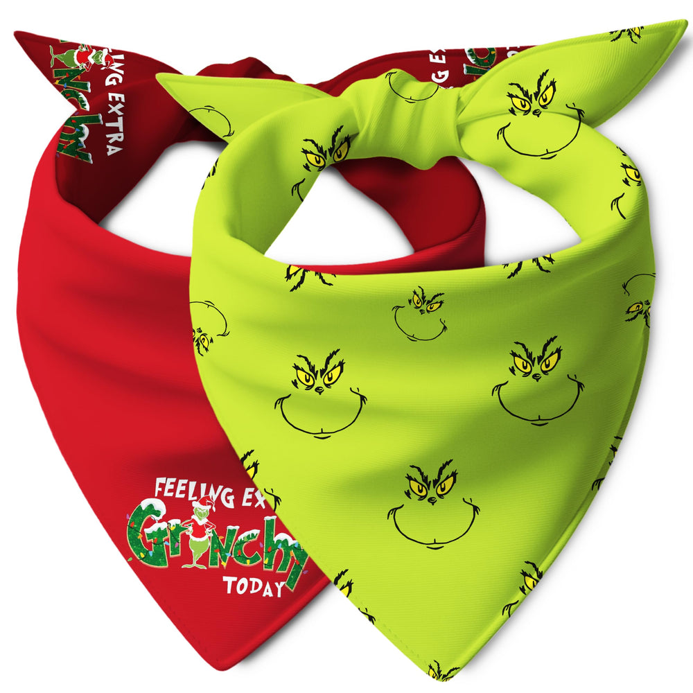 Zamouk Christmas dog bandanas—green double-sided two-pack for festive photos and easy styling.