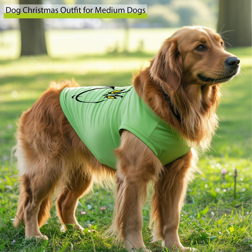ZamouK dog Christmas outfit medium green side view highlights easy on/off.