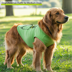 ZamouK dog Christmas outfit medium green side view highlights easy on/off.