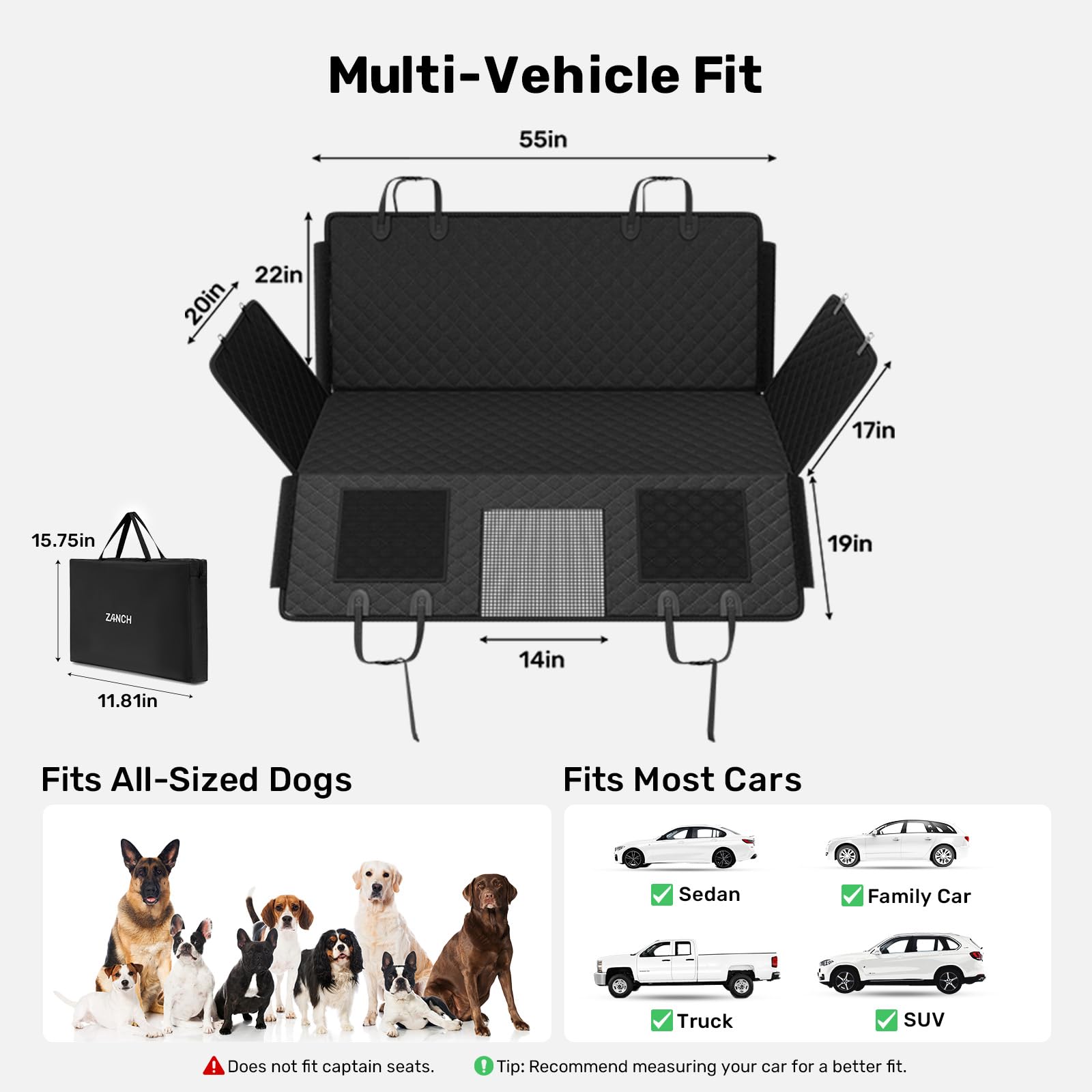 Zanch quick-installation in-car demonstrates fast, wrinkle-free setup.