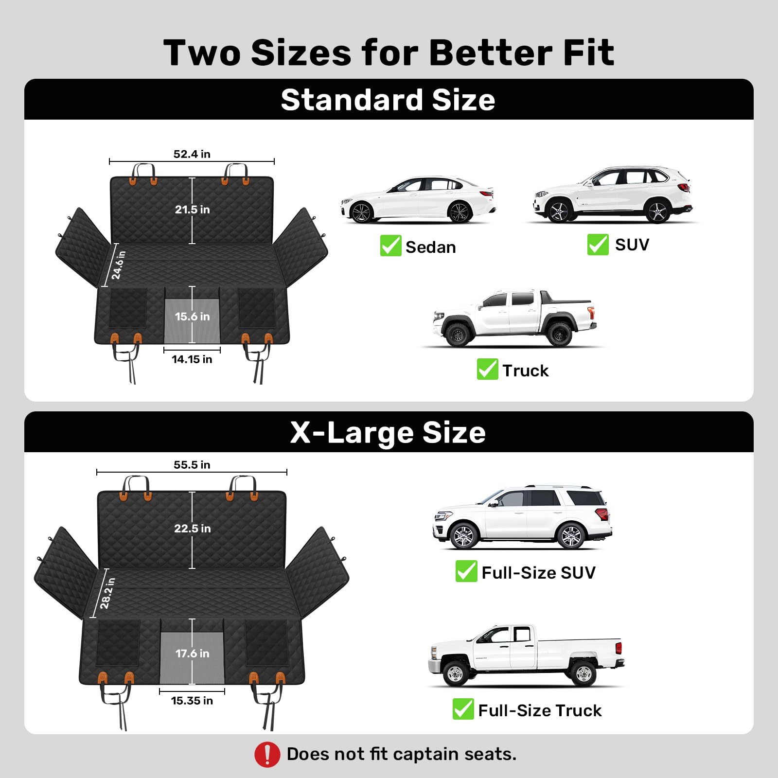 Zanch heavy-duty dog car seat cover quick-install design enables fast setup