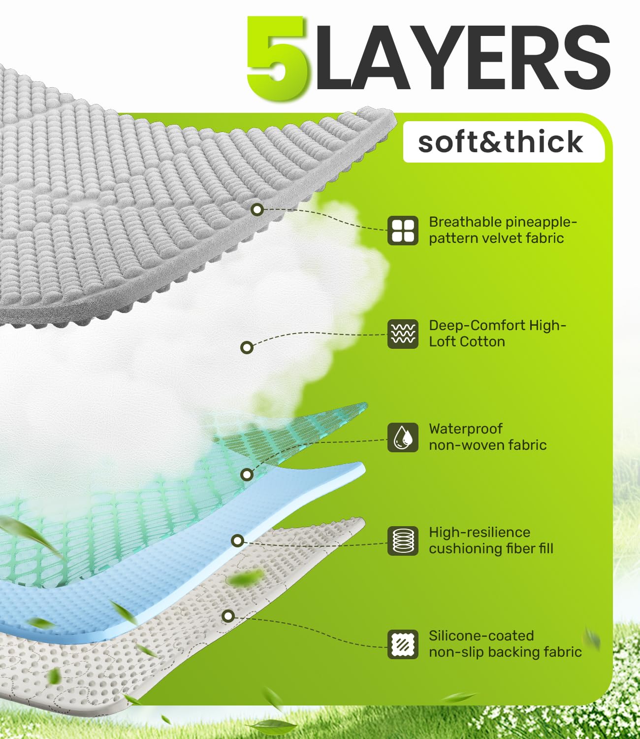 Zanch non-slip base keeps the bed from shifting during turns.