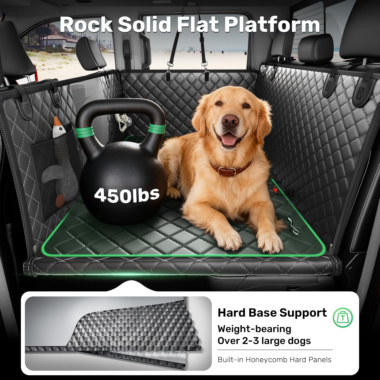 Zanch waterproof fur-repellent cover protects seats from spills and hair