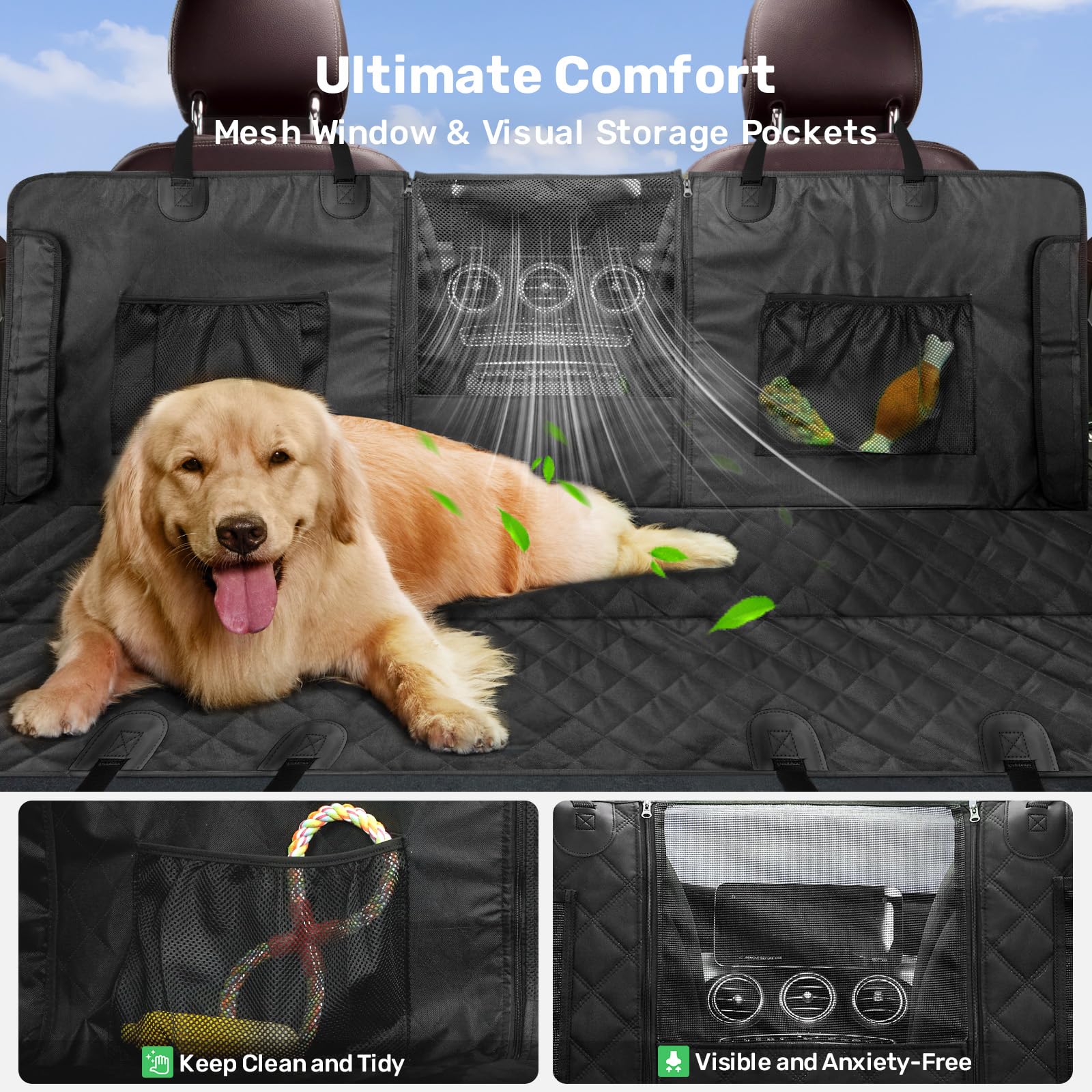 Zanch waterproof, scratch-resistant fabric shields interior from dust, claws, and messes.