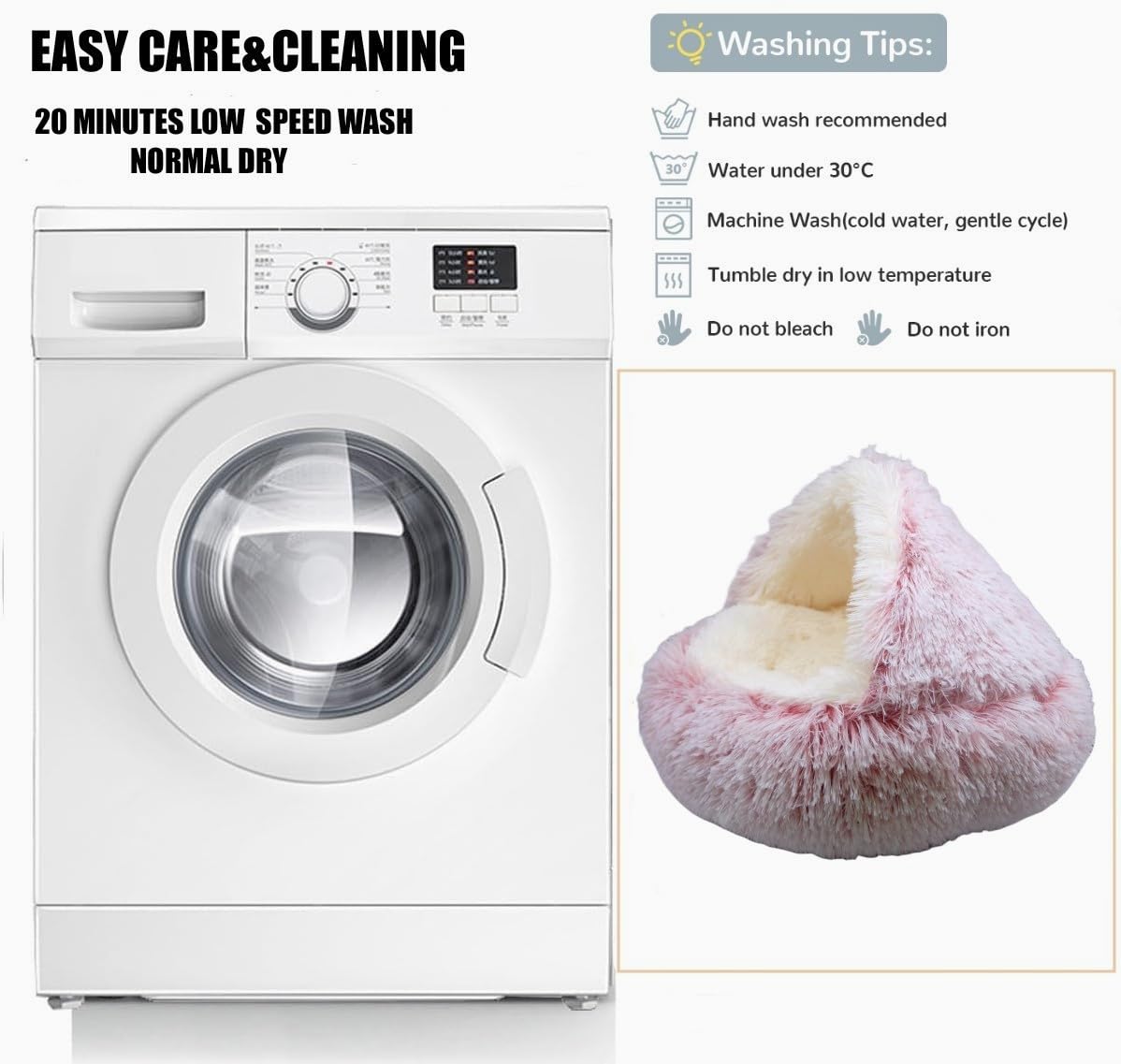 ZaneSun bed machine-washable design for easy cleaning