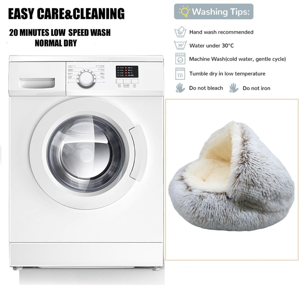ZaneSun calming round bed is machine washable for easy pet hygiene and upkeep.