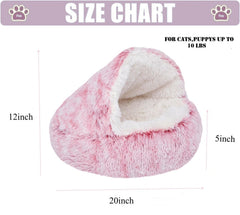 ZaneSun cat bed hooded cover close-up shows plush faux fur