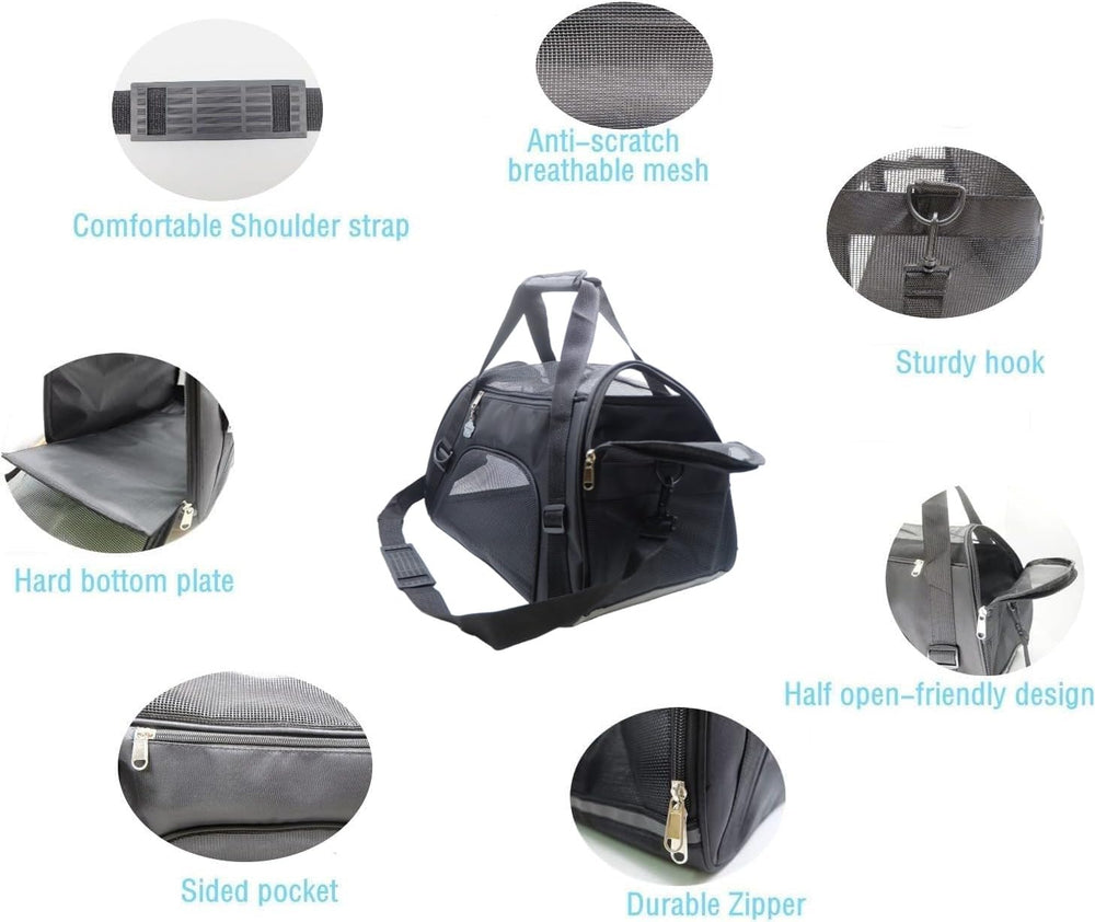 ZaneSun carrier features adjustable padded strap for comfortable, hands-free travel