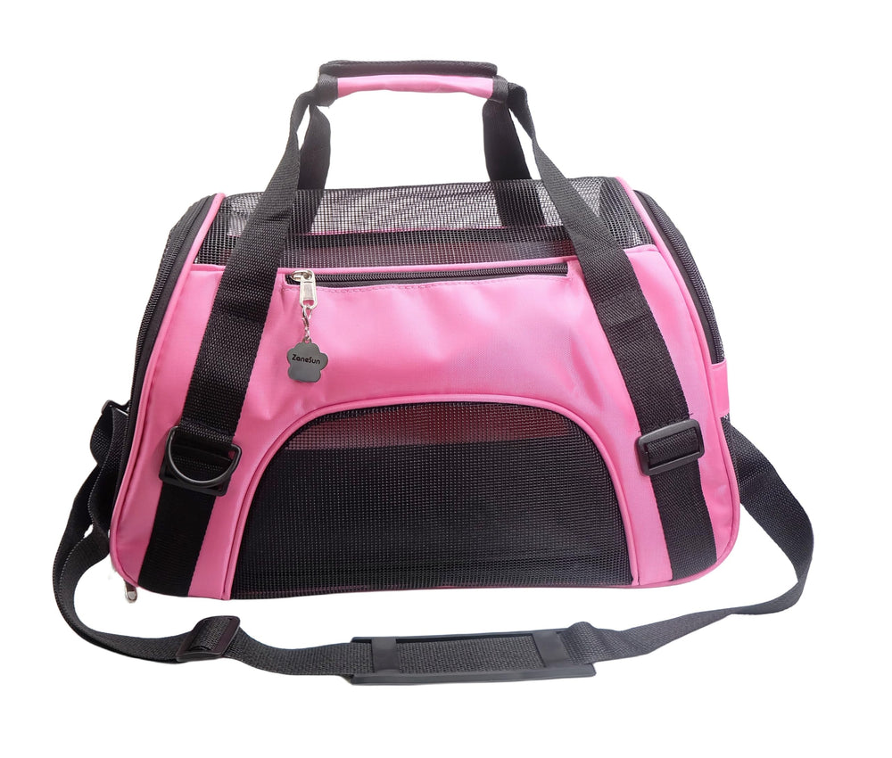 ZaneSun cat carrier dimensions show compact travel size for small pets